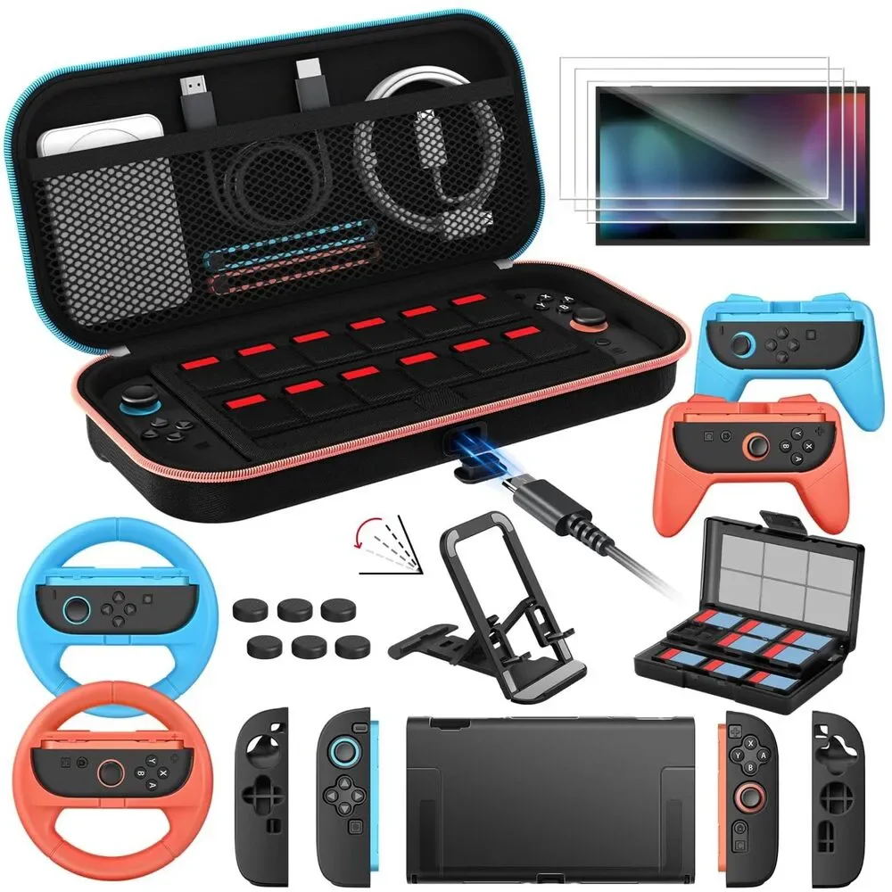 21-in-1 Accessories Bundle Kits for Nintendo Switch 2 - Protective Cover etc